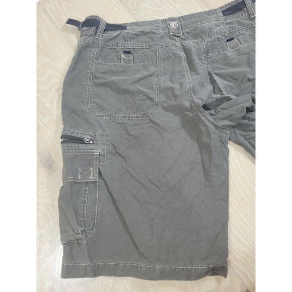 Men's Kuhl 40 Cargo Shorts Dark Adjustable Waist Hiking Utility *Stain Spots - Picture 6 of 8
